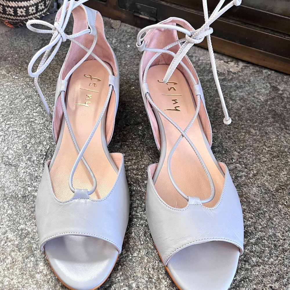 French Sole FS/NY Rebellion Lace-Up Wedge Women's Leather Shoes- Size 9 1/2 -New